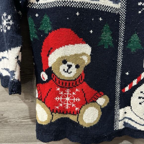 Vintage Festive Nutcracker Ugly Christmas Party Sweater Size Oversized Medium - Picture 2 of 10